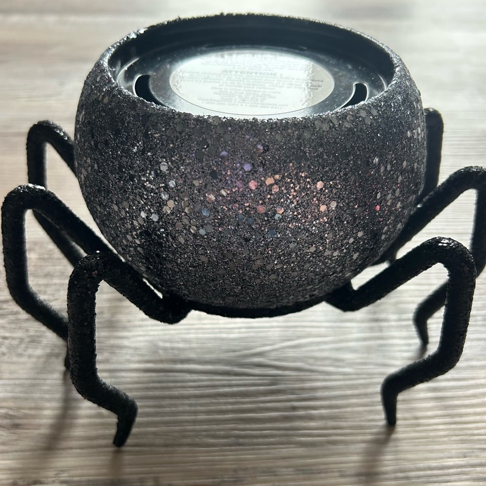 Bath & Body Works Black Glitter Spider Candle Holder